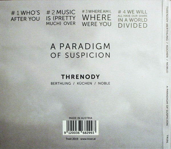 Threnody (7) : A Paradigm Of Suspicion (CD, Album)