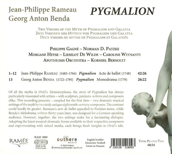 Jean-Philippe Rameau, Georg Anton Benda – Apotheosis (8), Korneel Bernolet : Pygmalion (CD, Album)