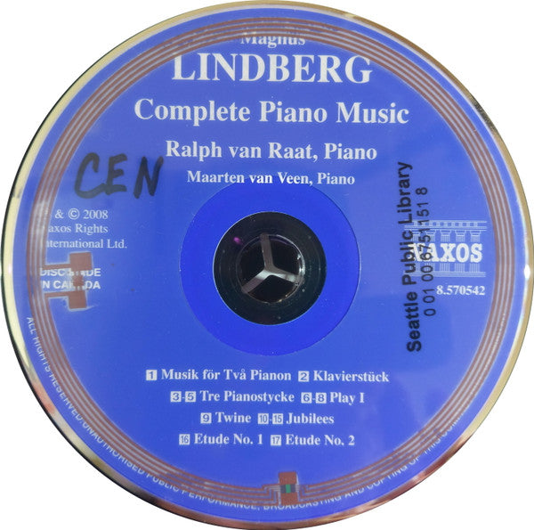Magnus Lindberg, Ralph van Raat : Complete Piano Music (CD, Album)