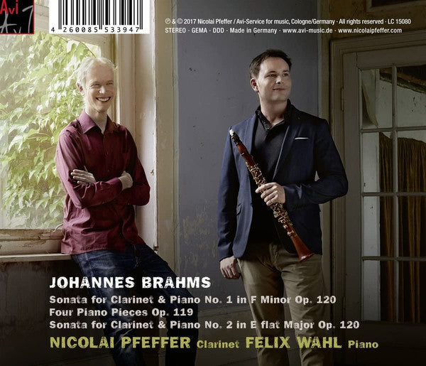 Johannes Brahms, Nicolai Pfeffer, Felix Wahl : Clarinet Sonatas & Piano Pieces (CD, Album)