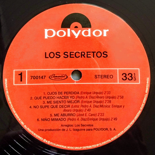 Los Secretos : Los Secretos (LP, Album, Ltd, RE)
