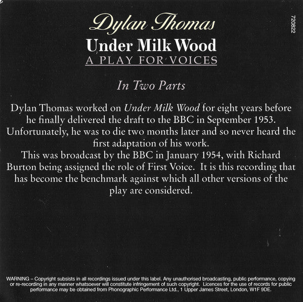 Dylan Thomas : Under Milk Wood (A Play For Voices) (2xCD, Album)