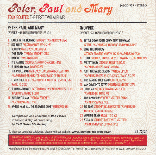 Peter, Paul & Mary : Folk Routes: The First Two Albums (CD, Comp)