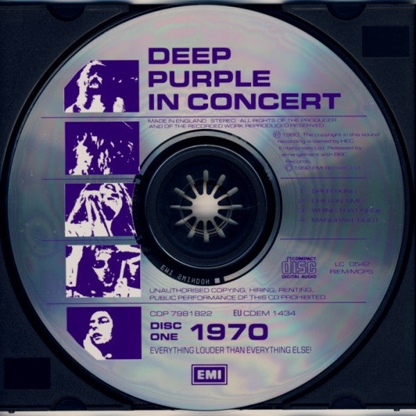 Deep Purple : In Concert (2xCD, Album, RE, RP)