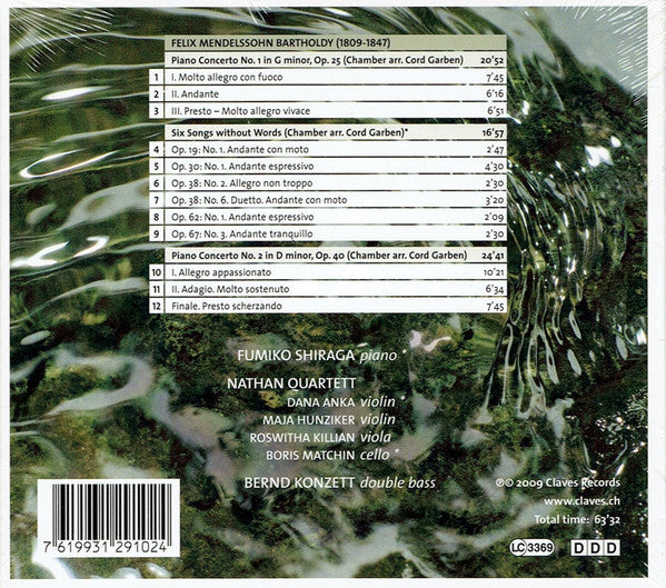 Felix Mendelssohn-Bartholdy, Fumiko Shiraga : Piano Concertos Op. 25 & Op. 40 / Six Songs Without Words (Chamber Arrangements) (CD, Album)