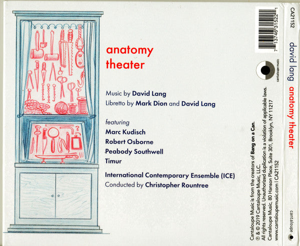 David Lang, Mark Dion (2), International Contemporary Ensemble, Christopher Rountree : Anatomy Theater (CD, Album)