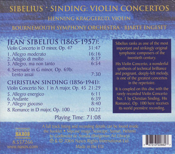 Jean Sibelius - Christian Sinding / Henning Kraggerud, Bournemouth Symphony Orchestra, Bjarte Engeset : Violin Concertos (CD, O-c)