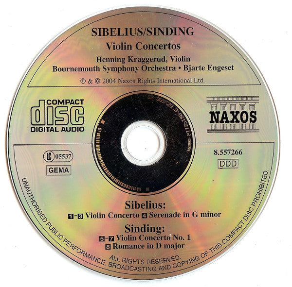 Jean Sibelius - Christian Sinding / Henning Kraggerud, Bournemouth Symphony Orchestra, Bjarte Engeset : Violin Concertos (CD, O-c)