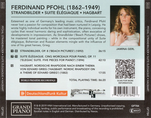 Ferdinand Pfohl - Jamina Gerl : Strandbilder • Suite Élégiaque • Hagbart (CD)