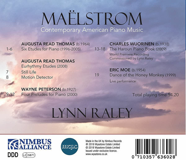 Augusta Read Thomas, Charles Wuorinen, Wayne Peterson, Eric Moe (2), Lynn Raley : Maëlstrom: Contemporary American Piano Music (CD, Album)