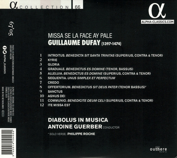 Guillaume Dufay – Diabolus In Musica, Antoine Guerber : Missa Se La Face Ay Pale (CD, Album, RE)