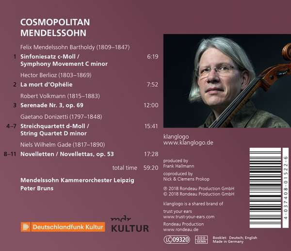 Mendelssohn Kammerorchester Leipzig, Peter Bruns : Cosmopolitan Mendelssohn (CD, Album)