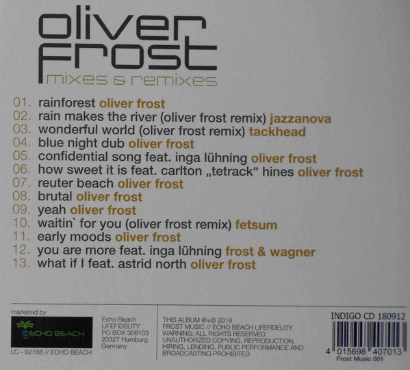 Oliver Frost : Mixes & Remixes (CD, Album)