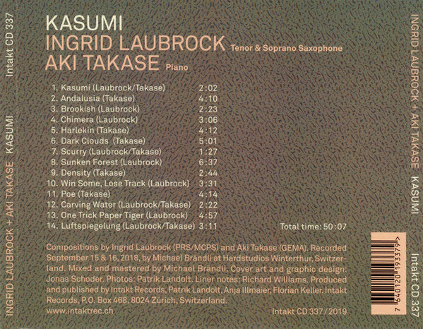 Ingrid Laubrock + Aki Takase : Kasumi (CD, Album)