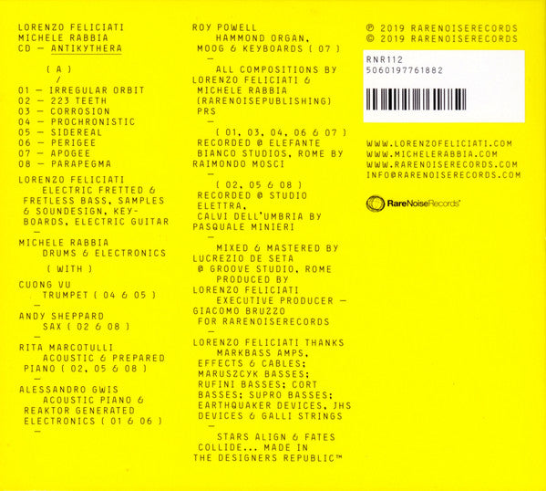 Lorenzo Feliciati, Michele Rabbia : Antikythera (CD, Album)