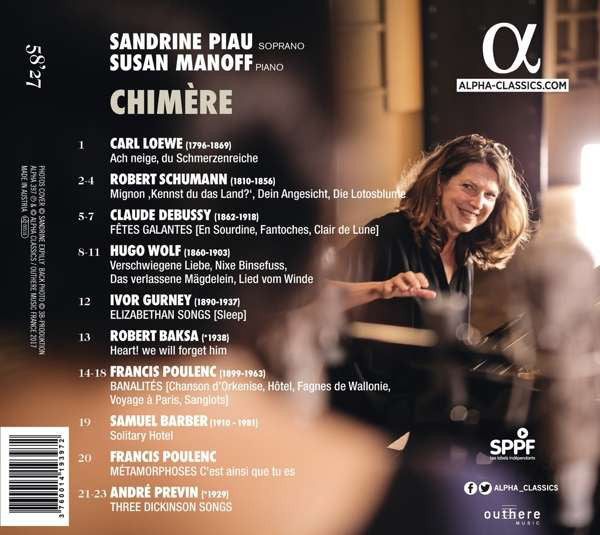Sandrine Piau, Susan Manoff : Chimère (CD, Album)