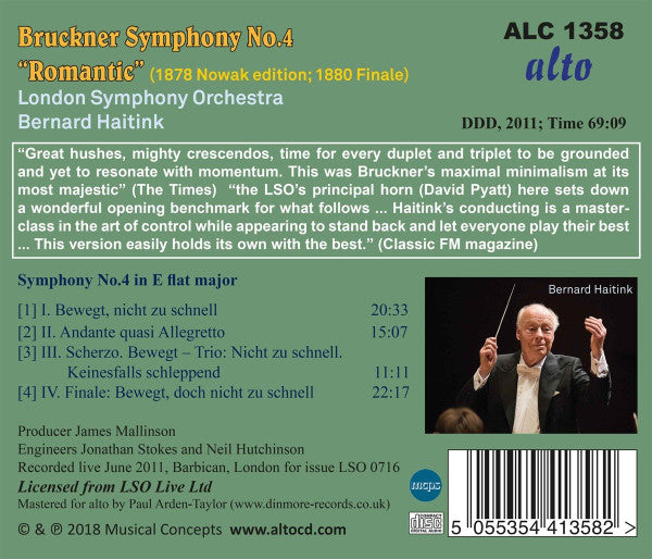 Anton Bruckner ; London Symphony Orchestra, Bernard Haitink :  Symphony No.4 'Romantic' (CD)