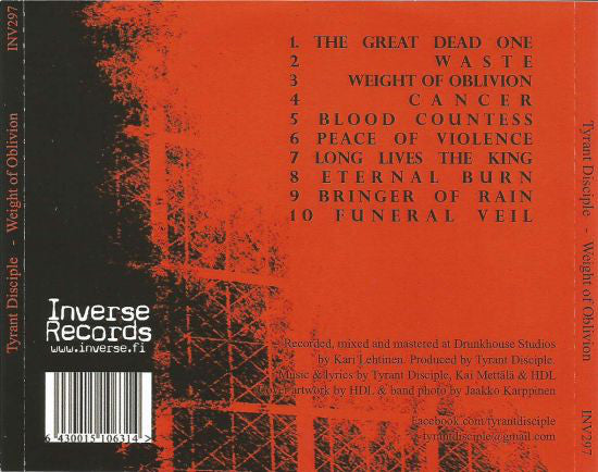 Tyrant Disciple : Weight Of Oblivion (CD, Album)