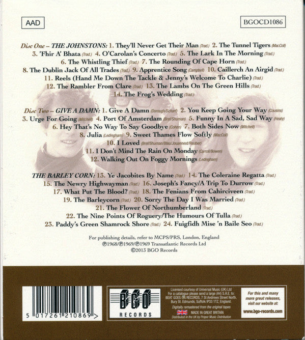The Johnstons : The Johnstons • Give A Damn • The Barleycorn (2xCD, Comp)