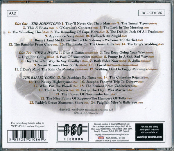The Johnstons : The Johnstons • Give A Damn • The Barleycorn (2xCD, Comp)