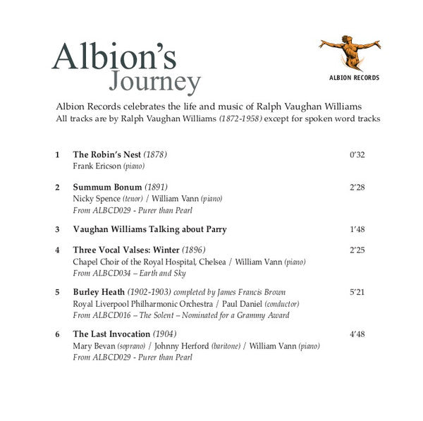Ralph Vaughan Williams : Albion's Journey: The Life And Work Of Ralph Vaughan Williams (CD, Comp)