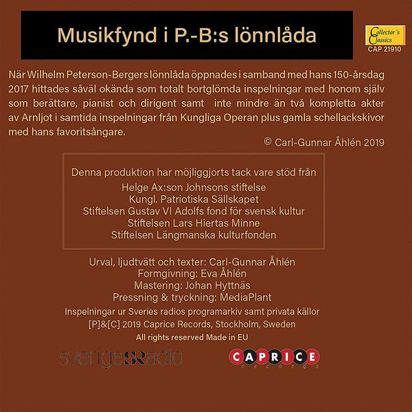 Wilhelm Peterson-Berger : Musikfynd I P.-B:s Lönnlåda (3xCD, Album)