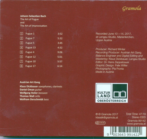 Johann Sebastian Bach, Austrian Art Gang : Die Kunst Der Fuge (CD, Album)