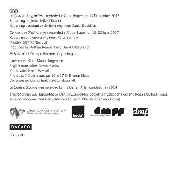 Peter Navarro-Alonso, Alpha (58), Ekkozone, Mathias Reumert : Le Quattro Stagioni (CD, Album)