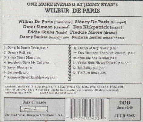 Wilbur De Paris Featuring Omer Simeon : One More Evening At Jimmy Ryan's With The Rampart St. Ramblers (CD)