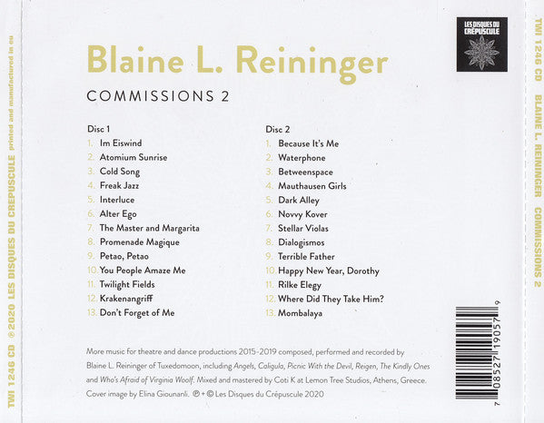 Blaine L. Reininger : Commissions 2 (2xCD, Album)