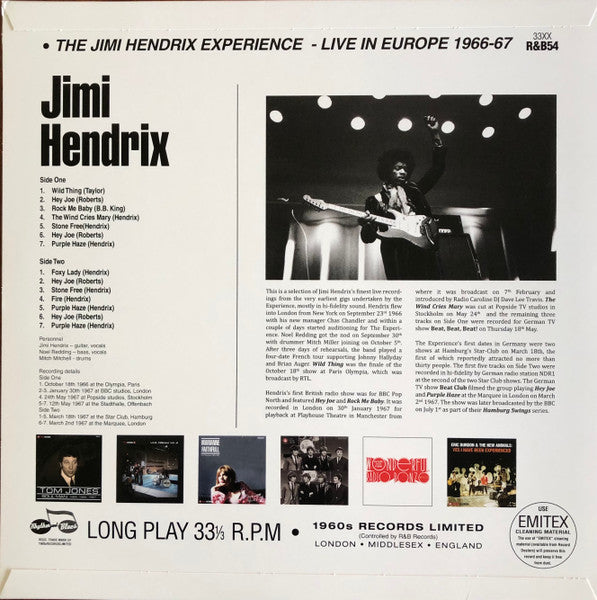The Jimi Hendrix Experience : Live in Europe 1966-1967    (LP, Comp, Mono, Unofficial)