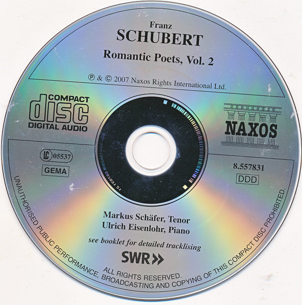 Franz Schubert, Markus Schäfer (5), Ulrich Eisenlohr : Romantic Poets, Vol. 2 (CD)