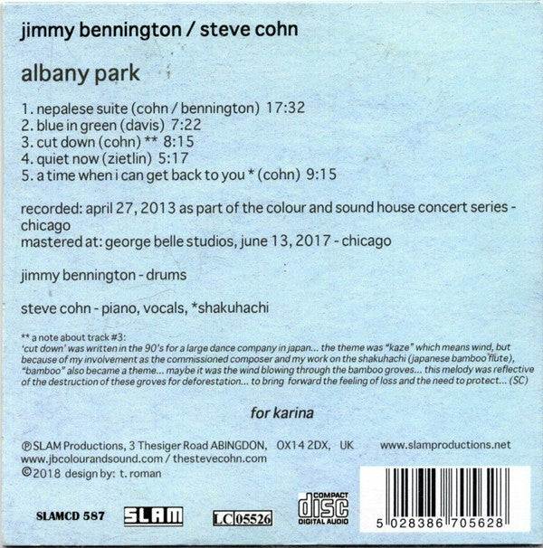 Jimmy Bennington / Steve Cohn : Albany Park (CD, Album, Car)