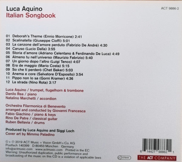 Luca Aquino (2) : Italian Songbook (CD, Album)