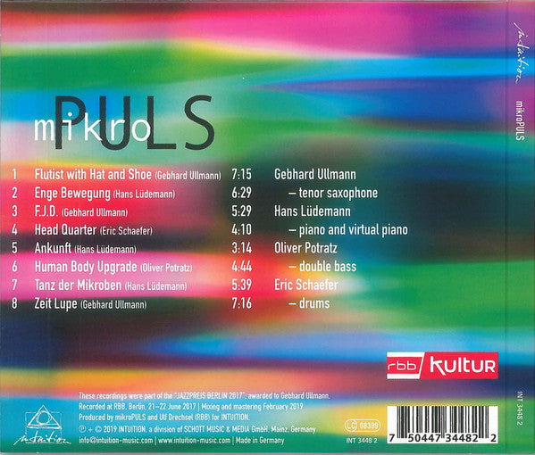 mikroPULS, Gebhard Ullmann, Hans Lüdemann, Oliver Potratz, Eric Schaefer : mikroPULS (CD, Album)