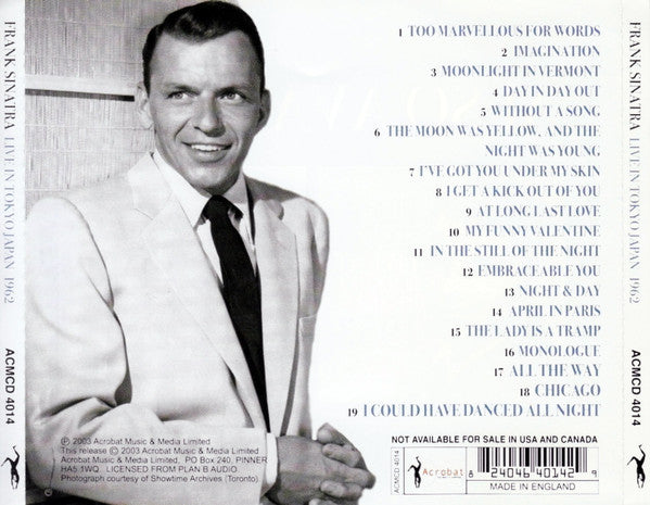 Frank Sinatra : Live In Tokyo Japan 1962 (CD)