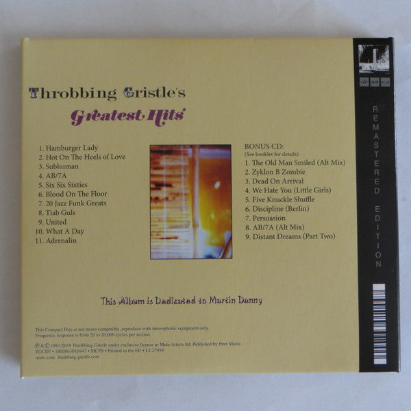 Throbbing Gristle : Throbbing Gristle's Greatest Hits (Entertainment Through Pain) (2xCD, Comp, RE, RM)