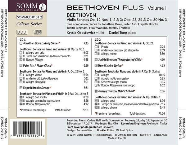 Krysia Osostowicz, Daniel Tong : Beethoven Plus Volume 1 (2xCD, Album)
