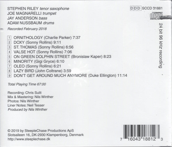 Stephen Riley, Joe Magnarelli, Jay Anderson, Adam Nussbaum : Oleo (CD, Album, 24 )