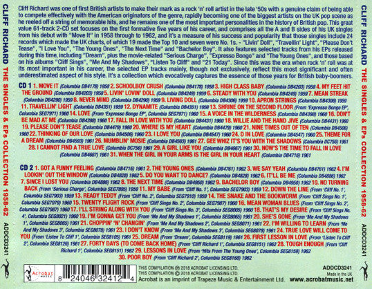 Cliff Richard : The Singles & EPs Collection 1958-62 (2xCD, Comp)