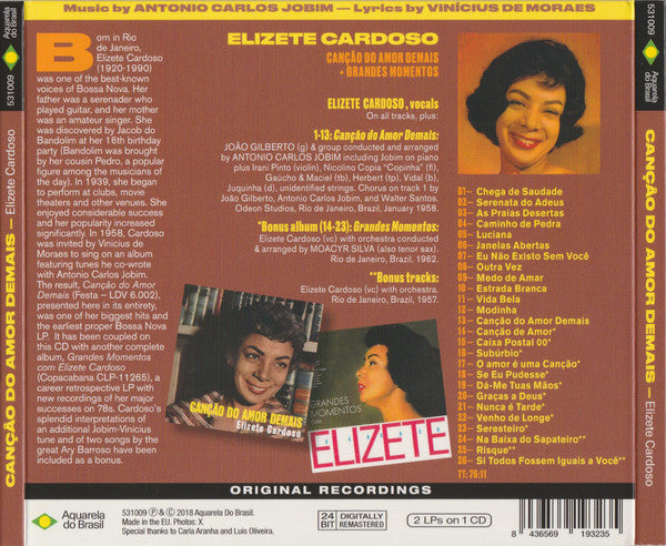 Elizeth Cardoso : Canção Do Amor Demais + Grandes Momentos (CD, Comp, Dig)