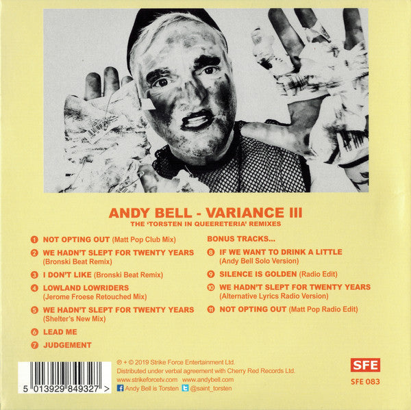 Andy Bell : Variance III (The ‘Torsten In Queereteria’ Remixes) (CD, Album, Ltd)