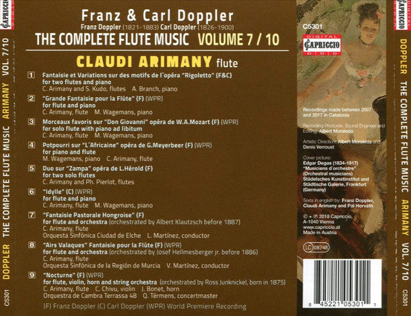 Albert Franz Doppler & Karl Doppler, Shigenori Kudo, Philippe Pierlot, Javier Bonet, Cristian Chivu, Alan Branch (2), Michel Wagemans, Orquesta Sinfonica Ciudad De Elche, Leonardo Martinez (3), Orquesta Sinfónica De La Región De Murcia, Virginia Martinez  : The Complete Flute Music - Vol. 7 / 10  (CD, Album)