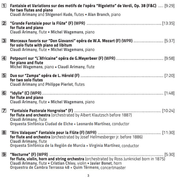 Albert Franz Doppler & Karl Doppler, Shigenori Kudo, Philippe Pierlot, Javier Bonet, Cristian Chivu, Alan Branch (2), Michel Wagemans, Orquesta Sinfonica Ciudad De Elche, Leonardo Martinez (3), Orquesta Sinfónica De La Región De Murcia, Virginia Martinez  : The Complete Flute Music - Vol. 7 / 10  (CD, Album)