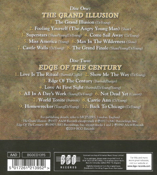 Styx : The Grand Illusion / Edge Of The Century (CD, Album, RE + CD, Album, RE + Comp, RM)