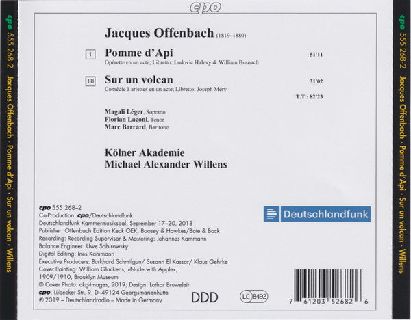 Jacques Offenbach, Magali Léger ∙ Florian Laconi ∙ Marc Barrard, Kölner Akademie, Michael Willens : Pomme D'Api / Sur Un Volcan (CD)