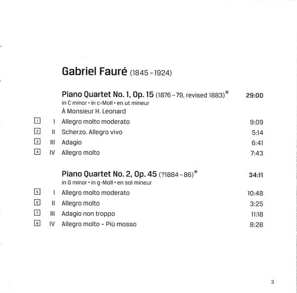 Gabriel Fauré, Kathryn Stott, The Hermitage String Trio : Piano Quartets · Nocturne No.4 (CD, Album)