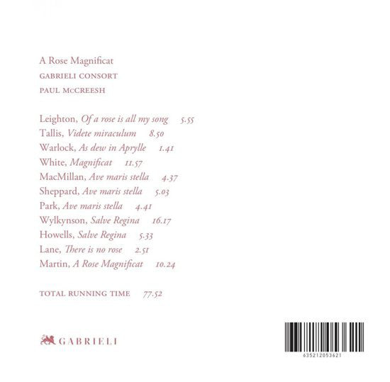 Paul McCreesh, Gabrieli Consort : A Rose Magnificat (CD, Album, Dig)