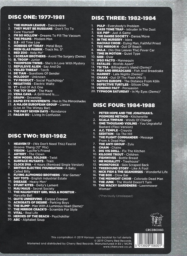 Various : Dreams To Fill The Vacuum - The Sound Of Sheffield 1977-1988 (4xCD, Comp + Box)