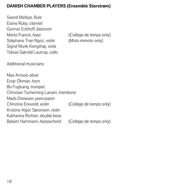 Martin Lohse, David Lau Magnussen, Bjarke Mogensen, Claudio Jacomucci, Christina Åstrand, Toke Møldrup, The Danish Chamber Players, Casper Schreiber : Collage de Temps (CD, Album)